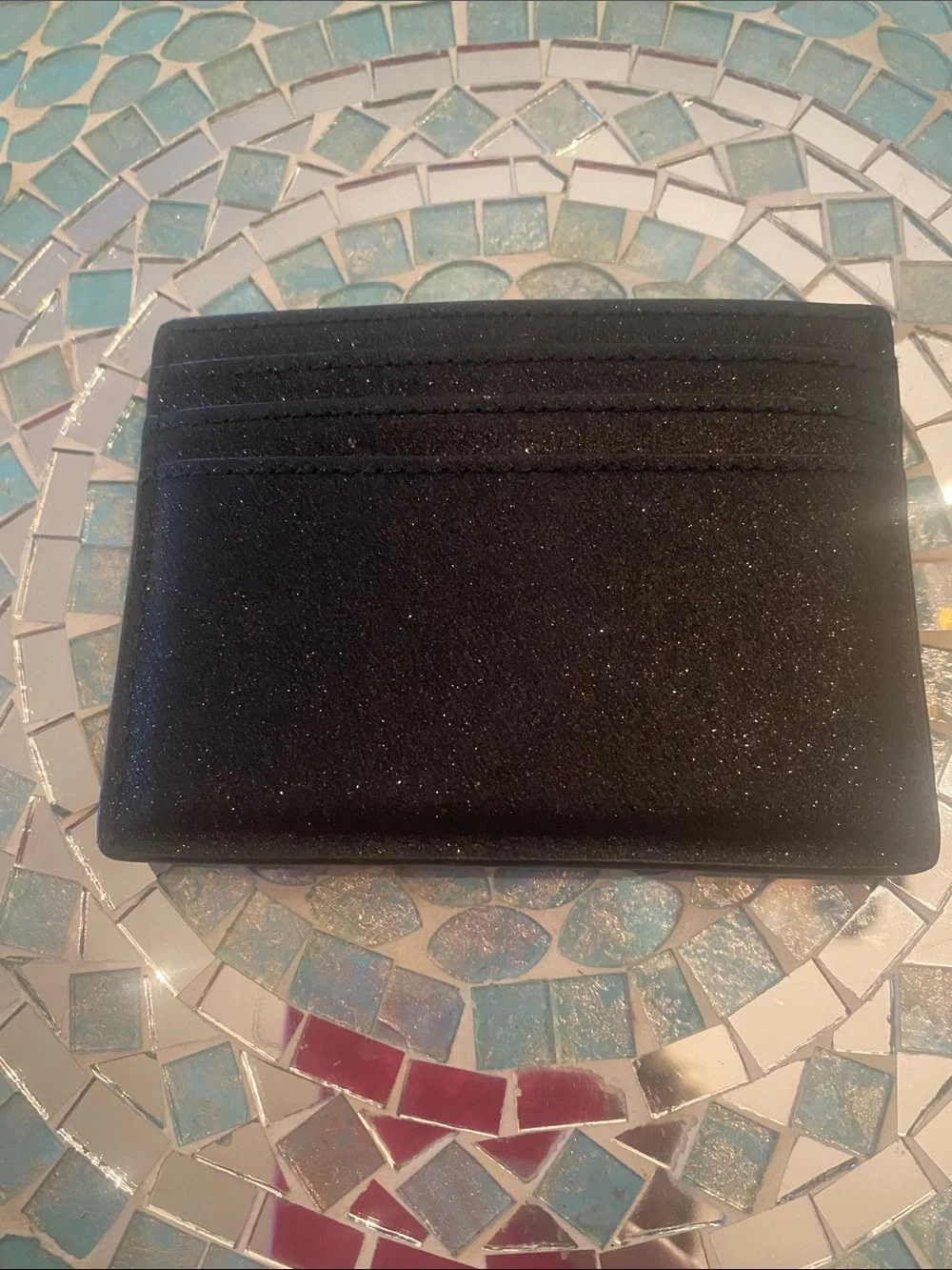 kate spade black glitter cardholder 3